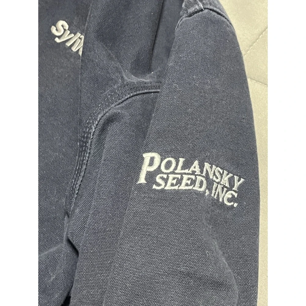 Vintage Carhartt J131 DNY Dark Navy Hooded Jacket Sz XL Sylvester Polansky Seed